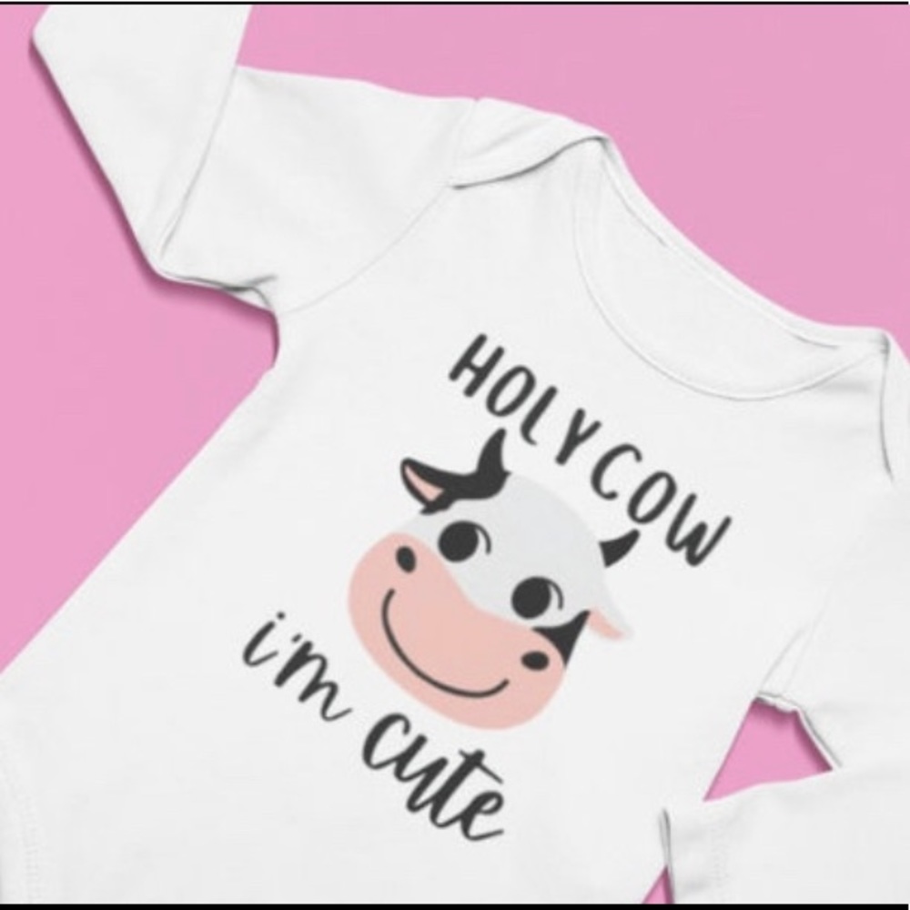 COPY - NWT Holycow I’m cute! white cotton Bodysuit LONG SLEEVE